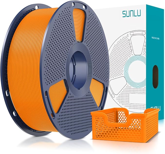 SUNLU Upgrade PLA+2.0 3D Printer Filament, High Speed PLA Plus Filament 1.75mm, 30mm/s - 600mm/s Print Range, Tougher and Stronger, Dimensional Accuracy +/-0.02mm, 1KG Spool(2.2lbs), Orange