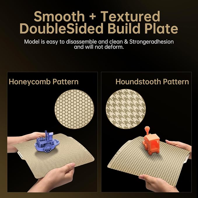 BIQU Designer Series Panda Build Plate for Bambu-Lab P1P/P1S/P2S/X2D/X1C/X1E/A1 [Honeycomb + Houndstooth] 257x257mm 3D Printers Spring Steel Removable Surface Platform