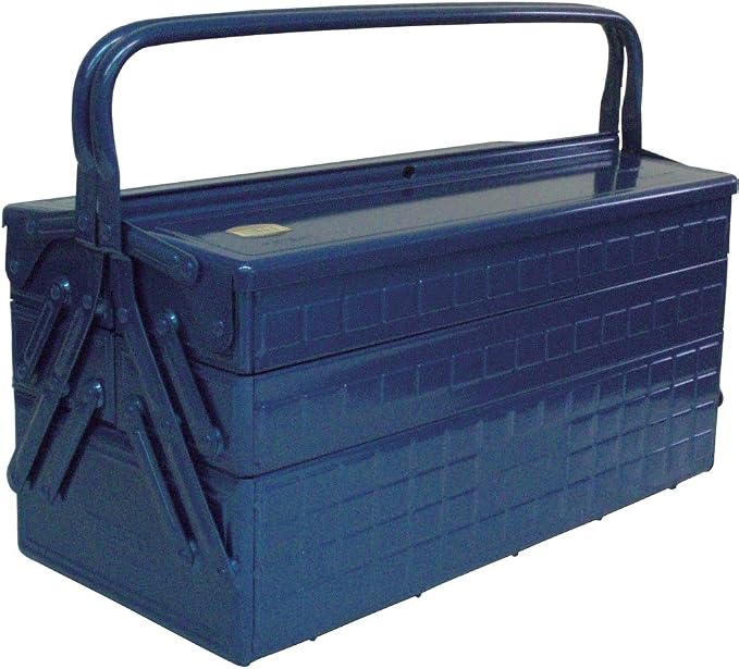 TRUSCO GT-470-B 3-Tier Tool Box, 18.6 x 8.7 x 13.4 inches (472 x 220 x 343 cm), Blue