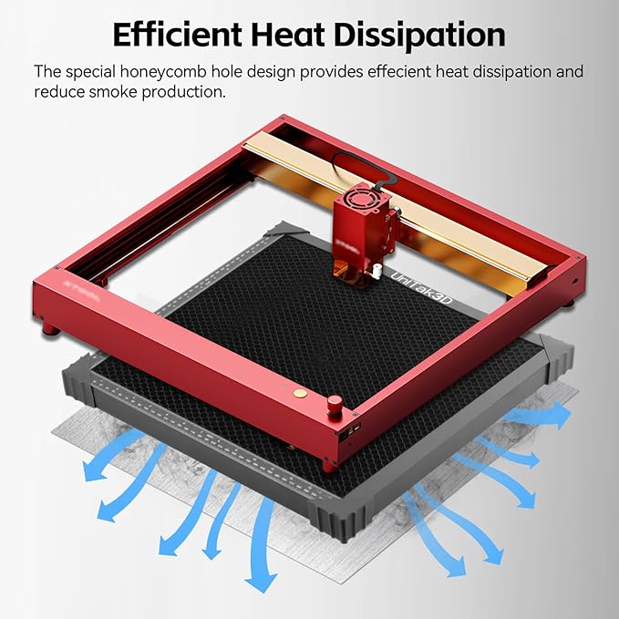 UniTak3D Honeycomb Laser Bed 500x500mm Working Table for XTool D1/D1 Pro/S9/S10/S30 Pro/RAY5 Engravers,Fast Heat Dissipation and Desktop Protection with Aluminum Plate(Working Area:18.11x18.11in)