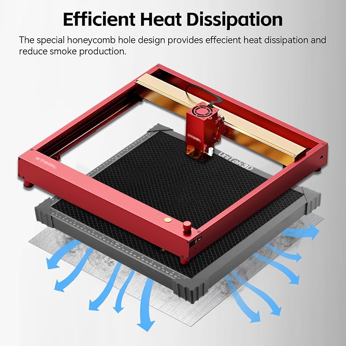 UniTak3D Honeycomb Laser Bed 440 x 440 mm Working Table for XTool D1/D1 Pro/S9/S10/S30 Pro/RAY5 Engraver Fast Heat Dissipation and Desktop Protection with Aluminium Plate(Working Area:15.75x15.75in)