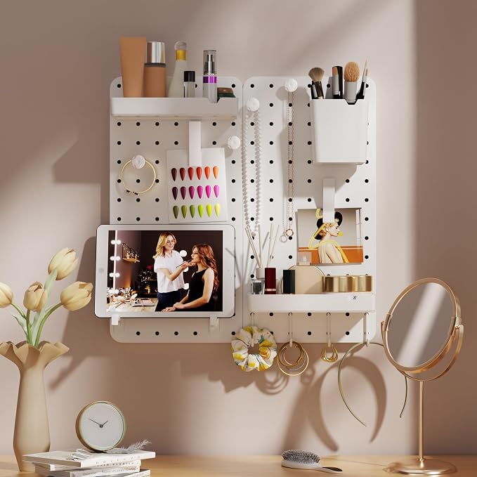 Pegboard Combination Kit - Pegboards and Accessories Modular Hanging for Wall Organizer, Crafts Organization, Ornaments Display, Nursery Storage, Peg Board (2)