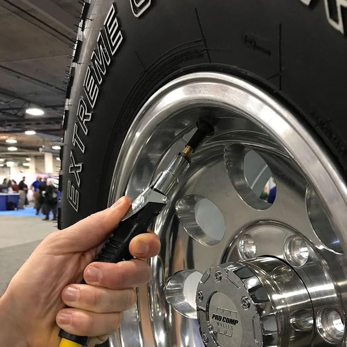 LockNFlate Locking Air Chuck - Six Steel Jaws Lock onto Any tire Valve - Won't Leak or pop Off - Rated to 150 PSI - Open Flow