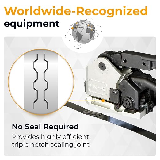 IDL PACKAGING Teknika MUL-20 Heavy Duty Sealless Combination Tool for High Tensile Steel Strapping, Adjustable for 3/4" and 5/8" Strap Width