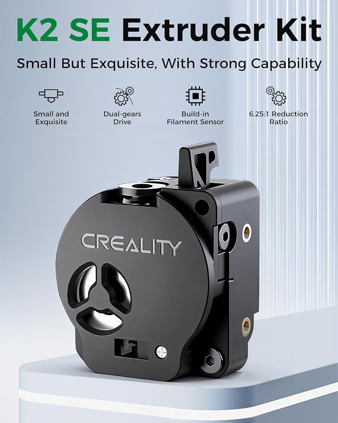 Creality Official K2 SE Extruder Kit, Built-in Filament Break Sensor and Filament Cutter, Dual Gears for Smooth Feeding, Force Up to 80N, for 3D Printer K2 SE Combo