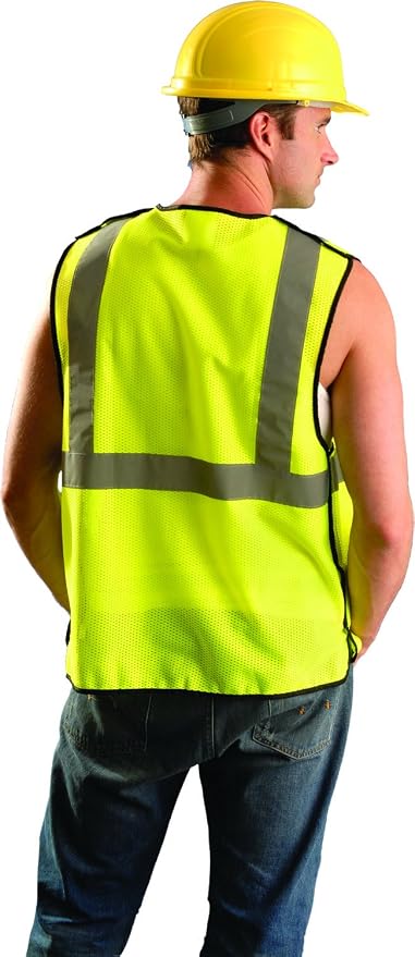 OccuNomix ANSI/ISEA 107-2020 Class 2 Type R Mesh Surveyor Vest - Reflective Safety Vest with Pockets, Dual Sizes (S/M-4X/5X)