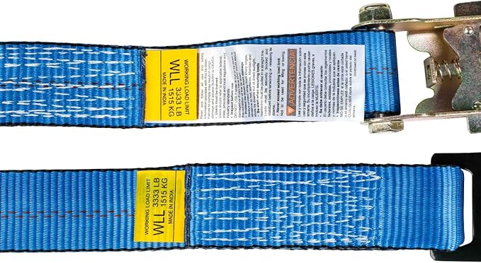 Mytee Products (20 Pack 2" x 30' Ratchet Tie-Down Straps with Flat Hooks - Blue, Tiedown Ratchet Straps for Flatbed, Truck, Trailers Pickup