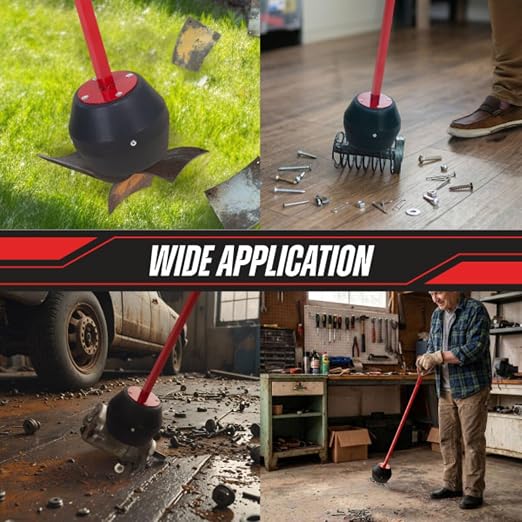 Magnetic Pickup Tool – Large Magnet with 25lb Pull, 27.5-Inch Reach, and Quick Release Handle – Workshop Floor Sweeper by Stalwart