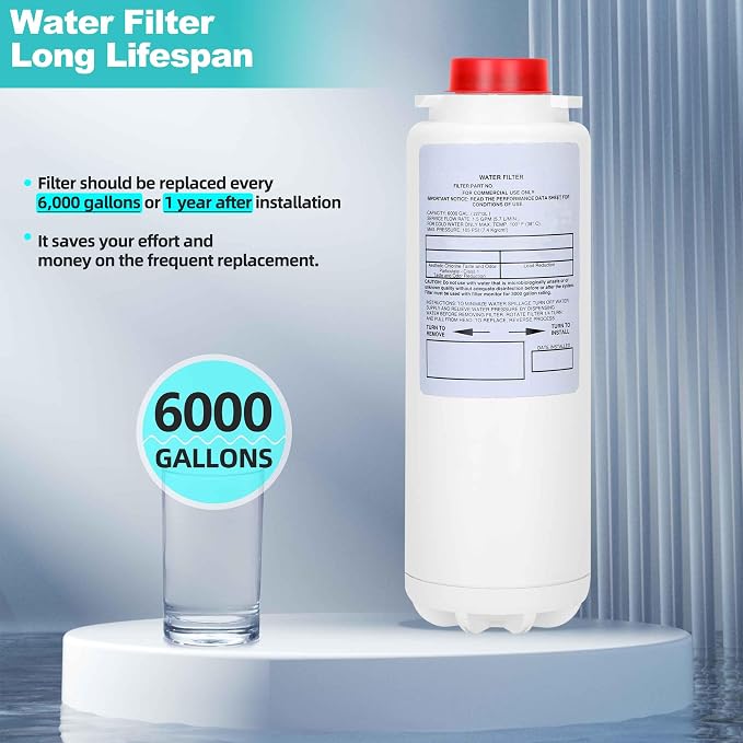 5160-0-C® Filter, Replacement for Elkay Water Filter 5160-0-C® By Certified, Compatible with Ezh2o Filter Replacement Filling Station, High Capacity Filter 516-00-C 6000 Gallon, No Chip