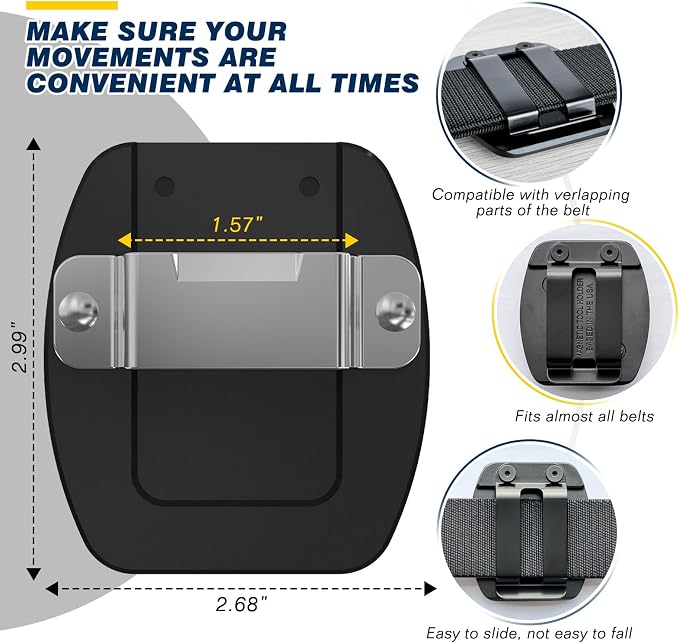 Magnetic Tool Holder for Belt, Strong Magnet Tool Clip for Men, for Dad, Heavy Duty Magnetic Belt Clip Holds Hammers, Screws, Nails, Screwdrivers, Wrenches, Cool Gadgets for Men
