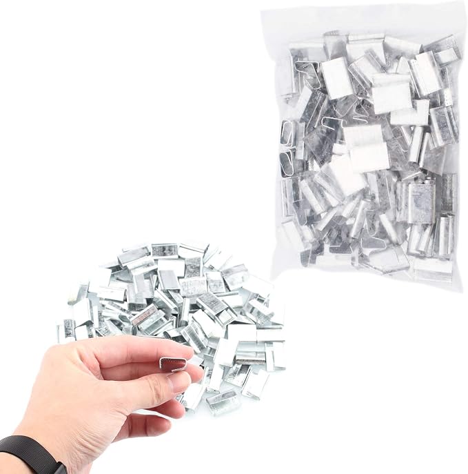 Pallet Packaging Strapping Banding Kit, Heavy Duty Manual 4 in 1 PET/PP Manual Strapping Tools Packing Machine Set Tensioner & Sealer 100m Packing Belt, 50 pcs Wide Coil Reel for Packing
