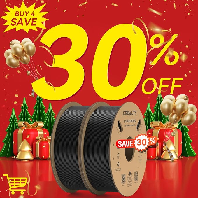 Creality Hyper PLA Filament 2KG, Up to 600mm/s High Speed 3D Printer Filament PLA 1.75mm, No-Tangling Stronger Toughness Fit Most 3D Printers