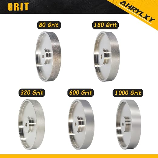 6" CBN Grinding Wheel, 1" Wide x 1/2" Arbor, Grit 600, for Sharpening High Speed Steel Tools, Diamond Grinding Wheel