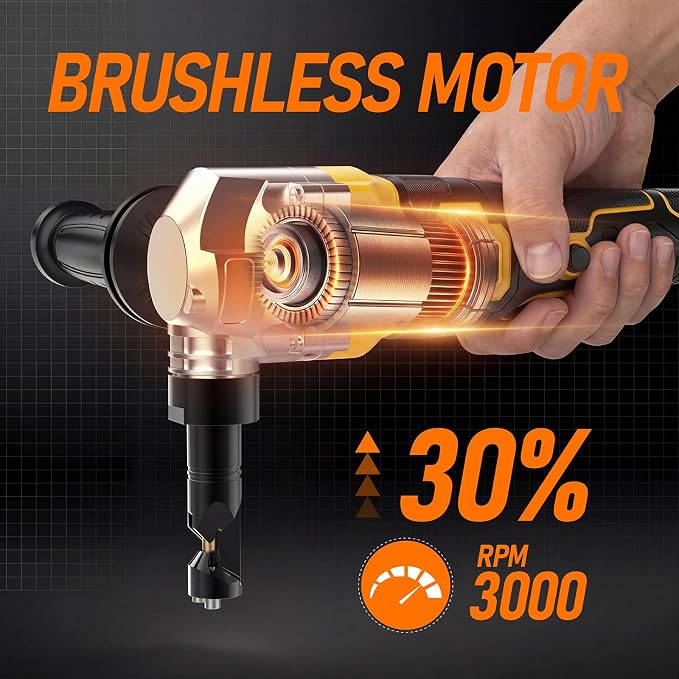 Cordless Metal Nibbler Compatible with Dewalt 20V MAX Battery(No Battery) | 18 Gauge Electric Metal Nibbler with Assist Handle & 2 Blades, 3000RPM Brushless Motor for Stainless Steel, Aluminum