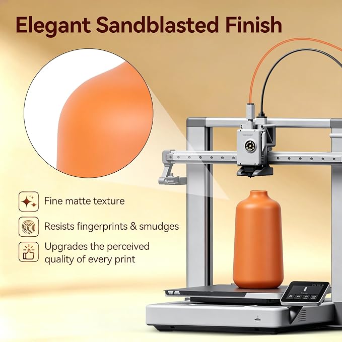 Kingroon Matte PLA Filament 1.75mm 3D Printer Filament Matte Filament 1kg Dimensional Accuracy +/- 0.02 mm (Matte Orange)