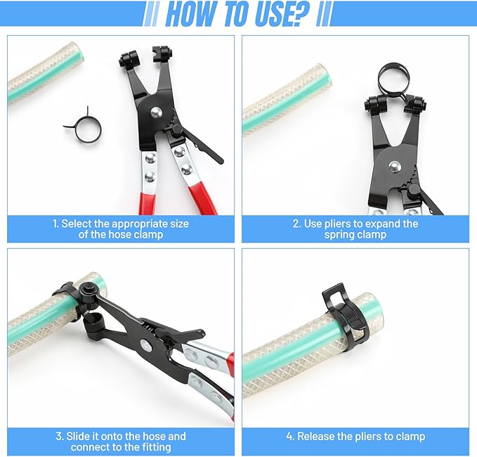 Housolution 400PCS 6-35mm Spring Hose Clamps, 20 Sizes Spring Pipe Clamps with Hose Clamp Pliers, Pipe Clamp for Automotive, Fuel Lines, Silicone,Vacuum Hoses and Mechanical Applications