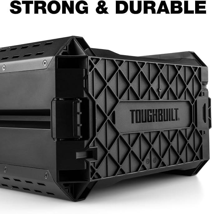 ToughBuilt – StackTech Compact Tool Box, Lockable Organizer with Removable Tray, IP65 Protection & Auto-Locking System (TB-B1-B-60C)