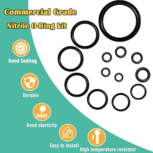 XBVV 1540 Pcs 32 Size O-Rings Kit Nitrile Rubber O Ring Assortment with 4 Hook Set for Various Car Auto Vehicle Repair Plumbing Pressure Washer Air or Gas Sealing Connections Resist Oil and Heat