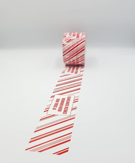 3 Inch x 110 Yards Pre-Printed Packing Tape,IF Seal HAS Been Broken,Check Contents, 2.2 Mil Thick, Red/White, for Packaging, Shipping, Moving. (24 Rolls / 3 Inch x 110 Yards)