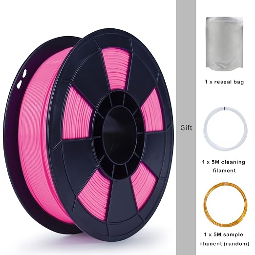 ZIRO PLA Filament 1.75mm, Pure Color 3D Printer Filament, PLA PRO Basic Color Series 1.75MM 2.2lbs Spool, Fit for Most FDM Printers, Rose