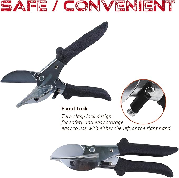JAVIKA Multi Angle Miter Cutter, Wiring Duct Miter Shears Cutting for 45 To 120 Degree Angular Scissor Soft Wood, Plastic, PVC, Rubber Materials Moulding and Trim, Chamfer and Quarter Round Cutters