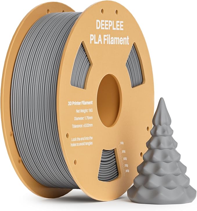 PLA 1.75mm 3D Printer Filament, Dimensional Accuracy +/- 0.02mm, Neatly Wound, No Clogging, Vacuum Package, Fits for Most FDM 3D Printers, 1kg Space Gray