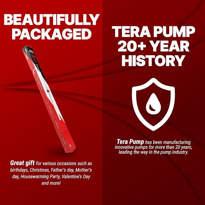 TERA PUMP - Steel Vertical Lift Drum Barrel Pump - Manual High-Efficiency Fluid Transfer for 15 to 55 Gal Barrels, 26oz per Stroke, Versatile for Antifreeze, Diesel, Kerosene and Other Thick Liquids