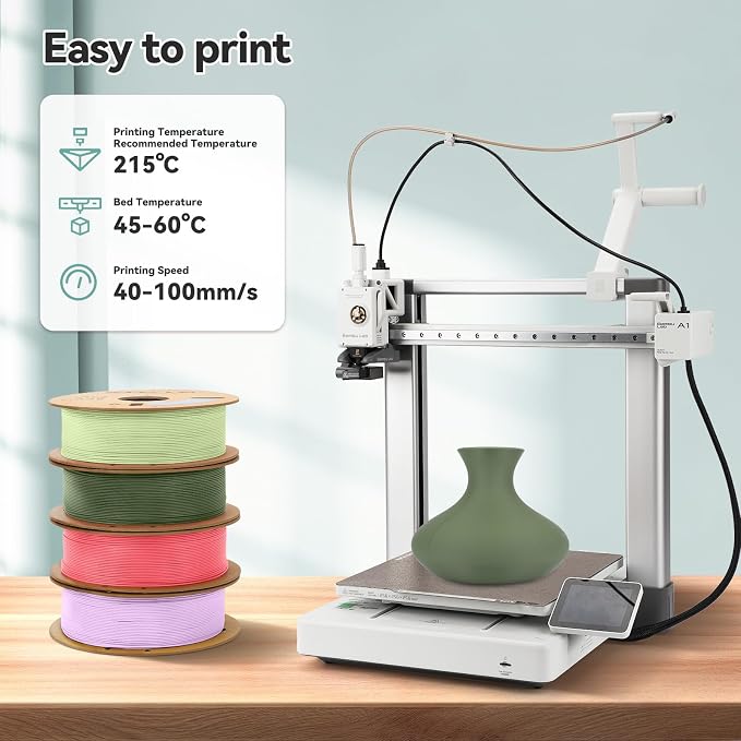 3DHoJor Matte PLA Filament 1.75mm, Upgrade 1kg Cardboard Spool PLA Filament 1.75 PLA 3D Printing Filament, Print with Most 3D Printers 3D Filament-Olive Green