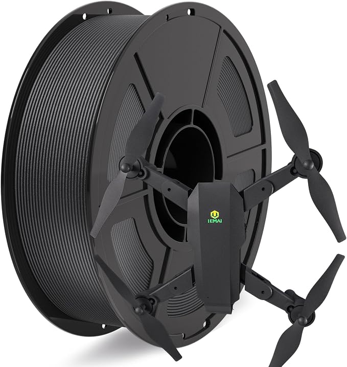 IEMAI Carbon Fiber PC 3D Printer Filament 1.75mm Matte Black 1KG, Reinforced Polycarbonate(PC-CF) with Superior Strength & Stiffness, Impact & High-Temperature Resistant