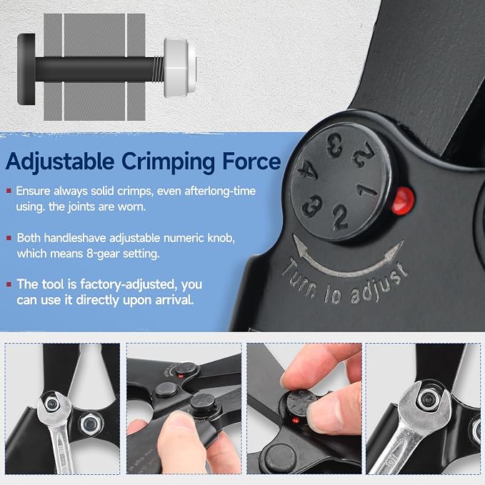 iCrimp 1608M Wire Rope Crimping Tool, 4 Die Slots 3/64" to 1/8", High Carbon Steel Swaging Tool for Aluminum Oval, Double-Barrel & Annealed Copper Sleeves