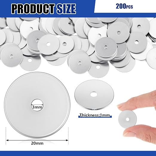 Yaocom 200 Pieces 1/8" x 3/4" Zinc Fender Washers Thickness 1mm Fender Washers for Wood and Wet Environment