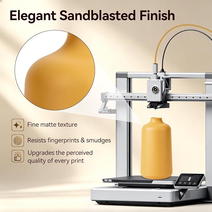 Kingroon Matte PLA Filament 1.75mm 3D Printer Filament Matte Filament 1kg Dimensional Accuracy +/- 0.02 mm (Matte Yellow)