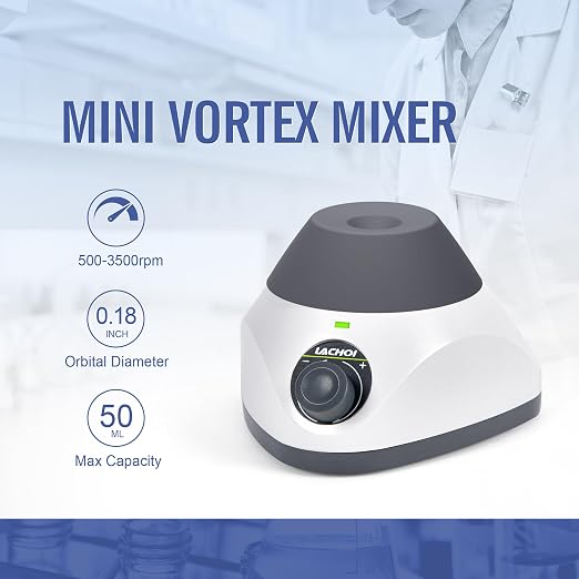 MINI Vortex Mixer 500-3500RPM Adjustable Speed Touch Function Lab Vortex Paint Mixer Mix Up to 50ML 4.5mm Orbital Diameter for Nail Polish Inks Eyelash Adhesives Acylic Paints Test Tube