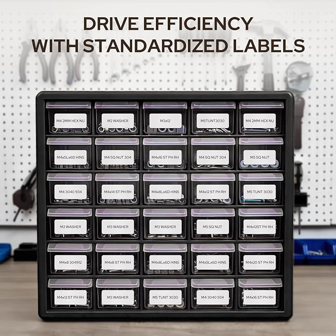 Makeid EP53 Portable Industrial Label Maker, 2" Print Head Bluetooth Printer, Mobile APP & PC Editor Compatible, 2600mAh Li-ion Battery. Comes with 1" H x 2" W Label, Rugged Design for Tough Job Sites