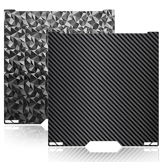 PEO PET For Bambu Lab H2C A2L Build Plate 335x325mm Double Sided Printing H2C Build Plate Carbon Fiber+Diamond Smooth Build Plate Easy Bend Removal TPU/PETG/PLA Filaments For Bambu Lab A2L Accessories