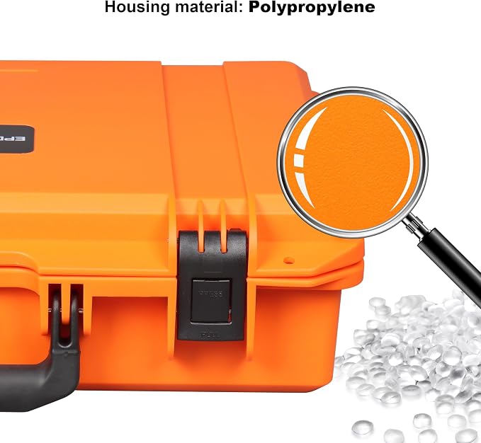 IP67 Waterproof Protective Hard Case with Custom Foam Insert, 18", Orange | For Tool Storage, Equipment Transport And Field Work; Fits Tools, Cameras, Drones, Audio Gear And Test Instruments
