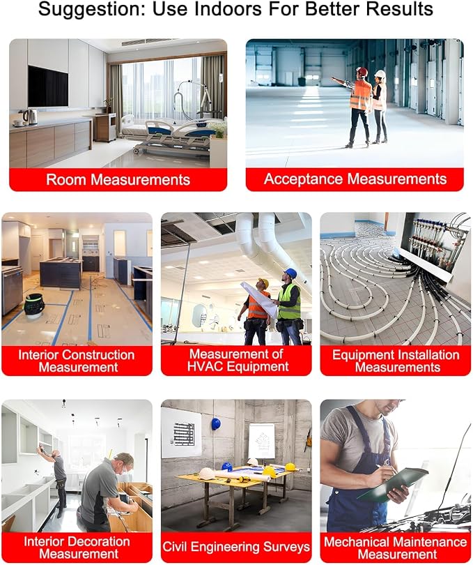 Laser Measuring Tool, 492Ft/150M Laser Measure Tool with ±1/25" Accuracy, IP54 Laser Distance Meters with Multiple Measurement Mode for Architect Contractor, Laser Measurement Tool for Father Husband