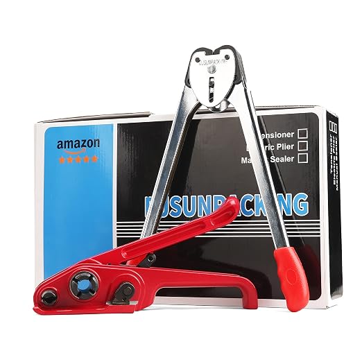 Poly Strapping Tensioner & Cutter Manual Banding Sealer Tools Windlass for 1/2" -3/4" Width Polyester Polyproplyn Strap