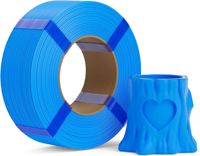 PLA Basic Refill Filament 1.75mm, No Spool 3D Printer Filament, Dimensional Accuracy +/- 0.02mm, Fits for Most FDM 3D Printers, 1KG Sky Blue