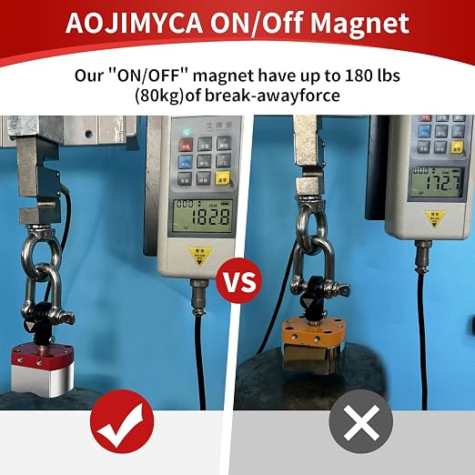 Multi-Functional ON/Off Magnet, 180 LB Magnetic Welding Square Base, Suitable for Lifting and handling, Fixture Welding kit, Metal screening, Metal Salvage