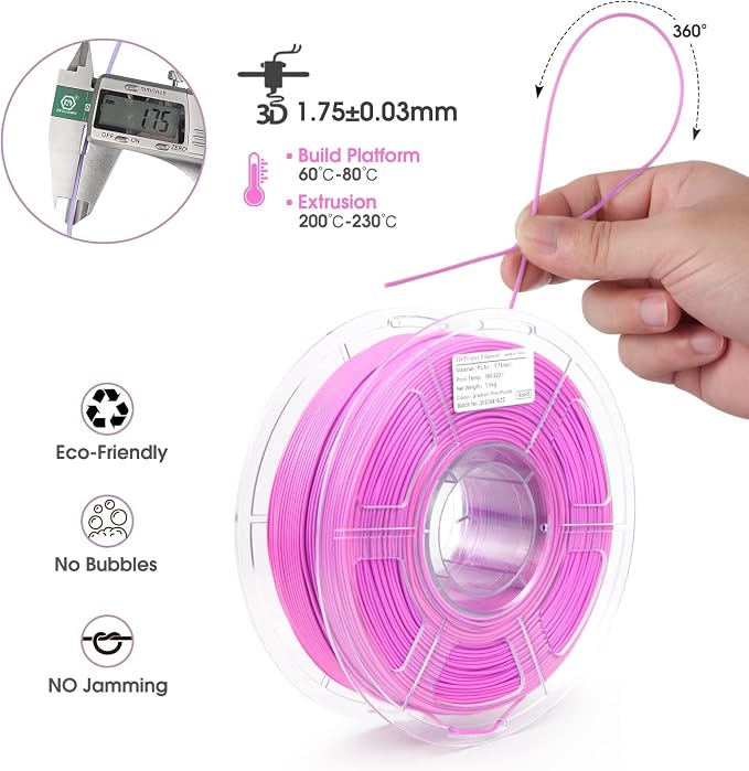 iSANMATE Rainbow Filament Bundle, 3D Printer Filament Rainbow PLA, Color Change Filament Dimensional Accuracy +/- 0.03 mm, 1KG*6 Spool