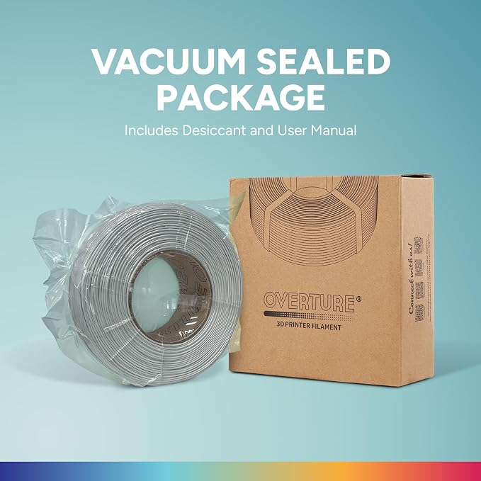 OVERTURE High Speed PLA Filament Refill 1.75mm, Rapid PLA Spoolless 3D Printing Filament, 1kg (2.2lb) Refilament for Bambu Lab, Accuracy +/- 0.02mm, Fit Most FDM Printers (Light Grey)