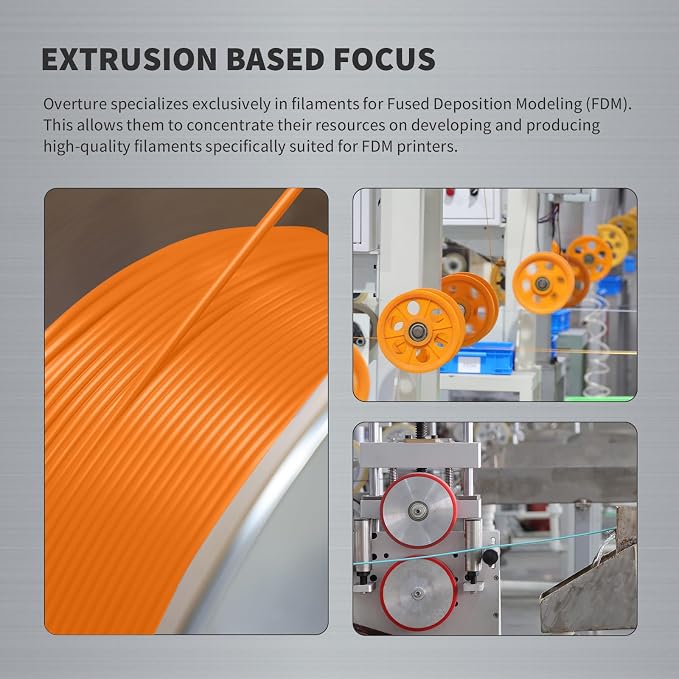 OVERTURE Super PLA+ Filament 1.75mm, Toughness Enhanced PLA Plus, Professional Toughness 3D Printer Filament 1kg (2.2lbs), High Precision +/- 0.02mm (Orange)