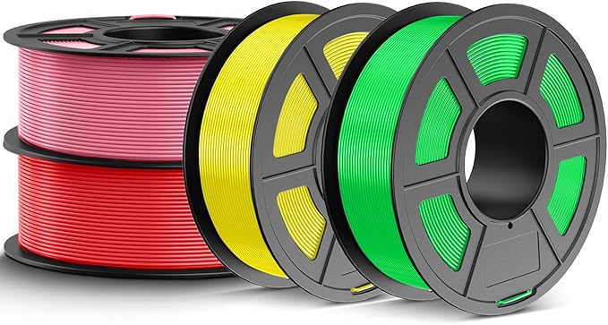 JAYO High Speed PLA Filament 1.75mm 4.4KG Bundle, Rapid PLA 3D Printer Filament for Fast Printing up to 600mm/s, Dimensional Accuracy +/- 0.02mm, 4 Pack 1.1kg Spool (Yellow, Pink, Green, Red)