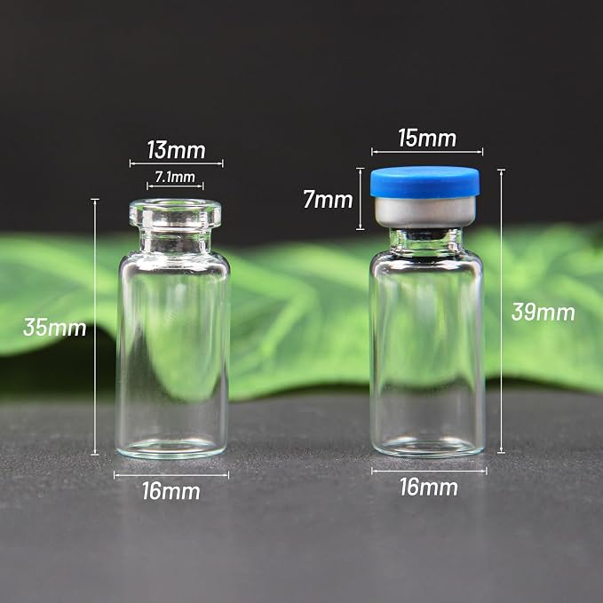 13mm Vial Crimper and 100 Pcs 3ml Clear Flip Top Glass Vials Set, Lab Bottle Sealing Tool, Vial Crimping Tool and 10ml Glass Vials