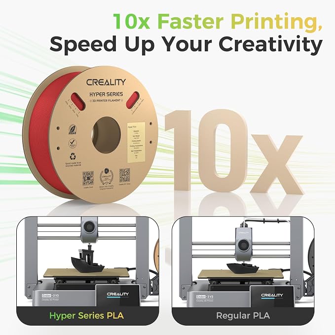 Creality Hyper PLA Filament Bundle 4KG, Up to 600mm/s High Speed 3D Printer Filament PLA, No-Tangling Stronger Toughness Fit Most 3D Printers