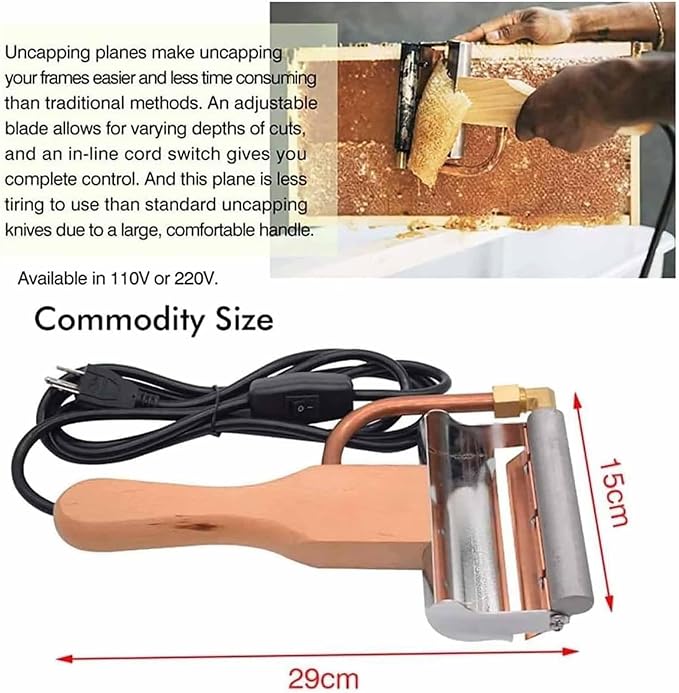 ERICAT Portable Electric Honey Extractor, Electric Honey Cutter Knife with Insulated Handle, Efficient Wax Removal and Easy to Clean, Heat Conduction and Save Labor, for Help Beekeepers Work Fast