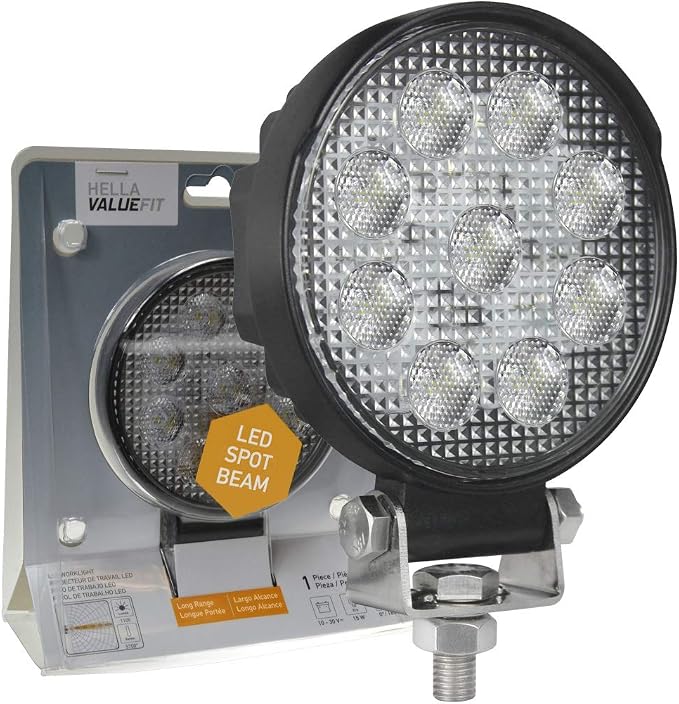 HELLA 357101002 ValueFit 5 Round 1.0 LED Close Range Worklight, Black