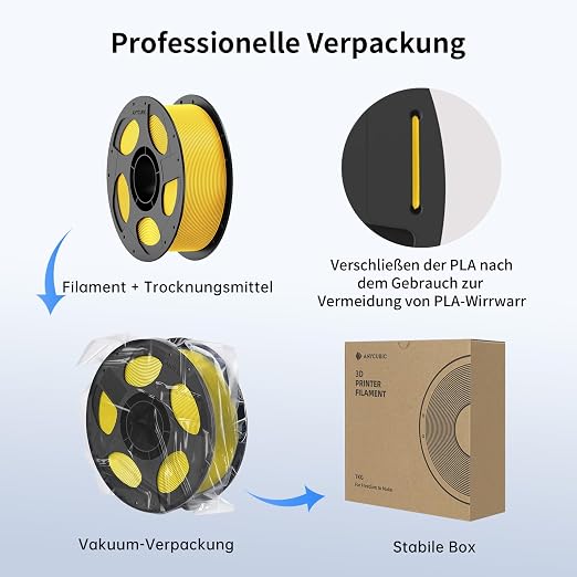 ANYCUBIC High Speed 3D Printer Filament 1.75mm, Print Up to 10X Faster, Rapid PLA Filament with High Prints Quality, Dimensional Accuracy +/- 0.02mm, 1KG Reusable Spool, Vibrant Yellow