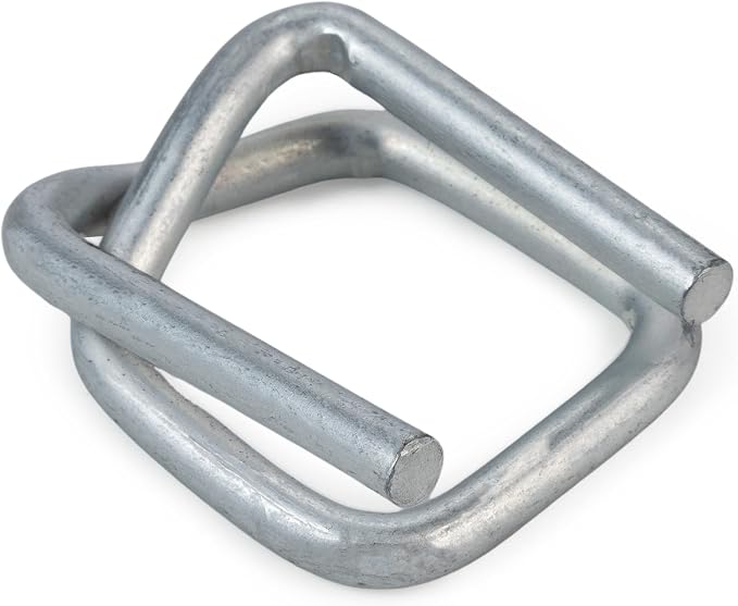 Cord Strapping Buckles 1", Pack of 250 - Heavy-Duty Wire Buckles with Galvanized Coating for Соmposite Cord Strapping - Reusable and Superior Breaking Strength Metal Buckle by IDL Packaging
